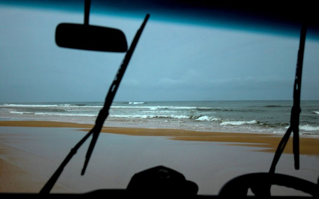 driving on the beach in a 4wd, beach driving